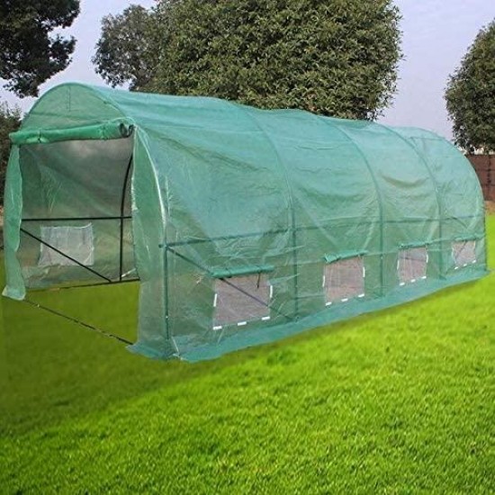 20ftx10ftx7ft -A Heavy Duty Plant Dome Greenhouse Tent Green Fabric Metal