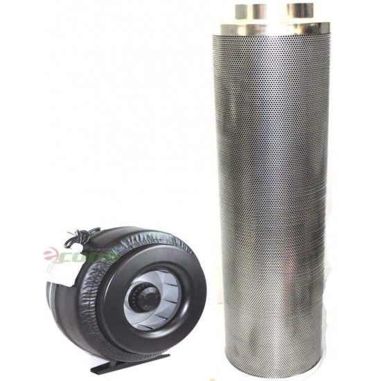 9TRADING 8" x 42" Carbon Air Filter Pro Combo 8 Inch Inline Fan Inline Exhaust Hydroponic