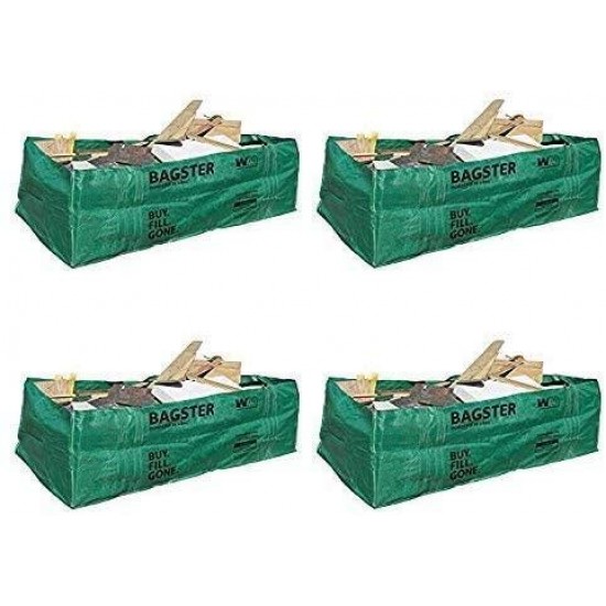 BAGSTER 3CUYD Dumpster in a Bag, Green (Pack of 4)