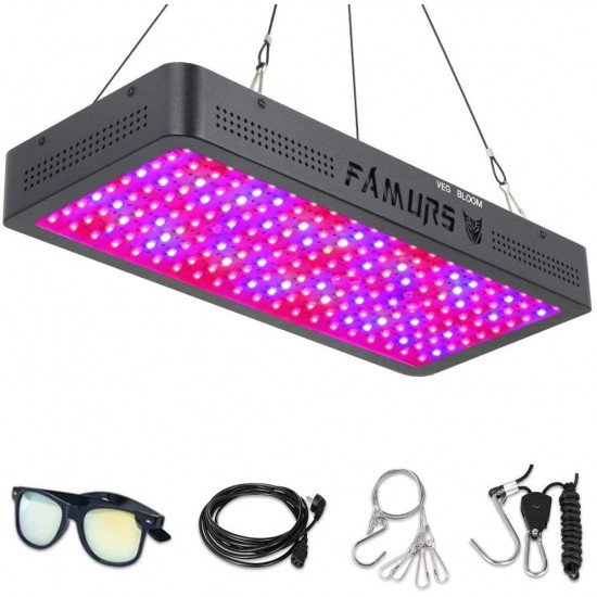 FAMURS 2000W LED Grow Light Full Spectrum Triple Chips LED Plant Grow Lamp with Veg and Bloom Two Switch for Greenhouse Hydroponic Indoor Plants.