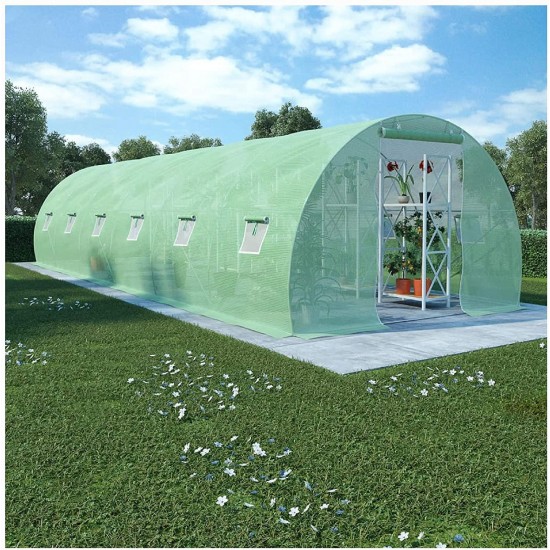 Greenhouse, Greenhouse with Steel Foundation 290.6 ft? 354.3"x18.1"x78.7"