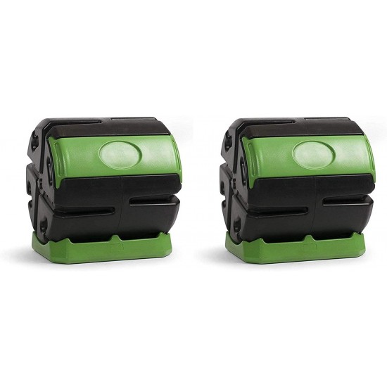 Hot Frog 37 Gallon Chamber Quick Curing Rolling Compost Tumbler Bin (2 Pack)