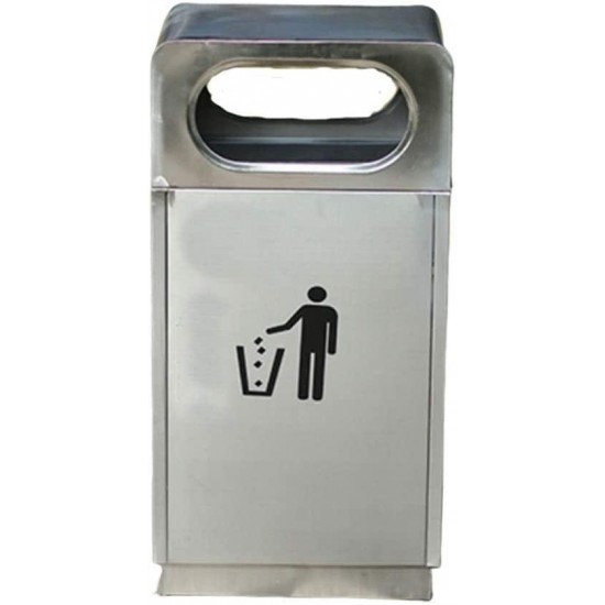 JHEY Outdoor Dustbins Stainless Steel Trash Can Trash Can Bins Sanitation Category Large Storage Rubbish Bins Garbage Waste Wastepaper Bins Multicolor Optional