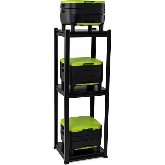 Maze Three Worm Farm Composters with Shelving, Black
