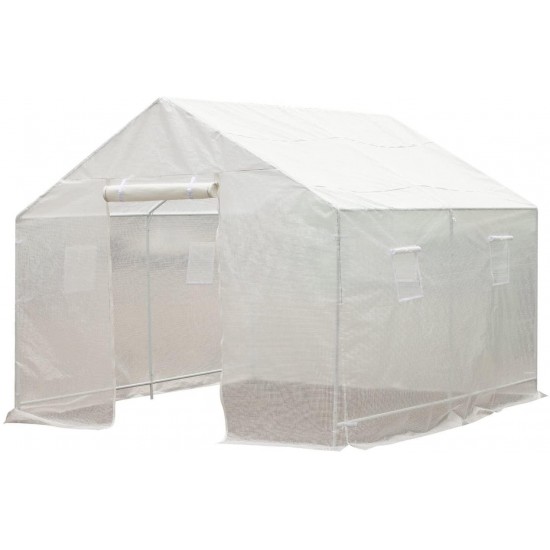 Outsunny 10' x 9.5' x 8' Ventilated Portable Walk-in Greenhouse with PE Cover