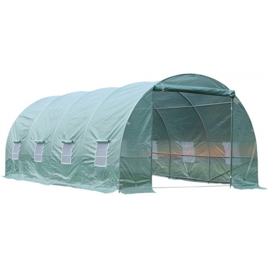 Outsunny 20' x 10' x 7' Outdoor Portable Walk-in Tunnel Greenhouse with Windows