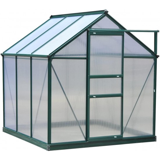 Outsunny 6' x 6' x 7' Polycarbonate Portable Walk-in Garden Greenhouse