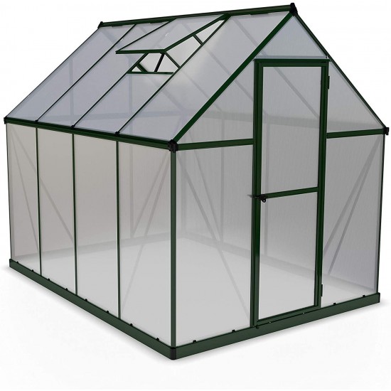 Palram HG5008G-1B Mythos Hobby Greenhouse, 6' x 8' x 7', Green