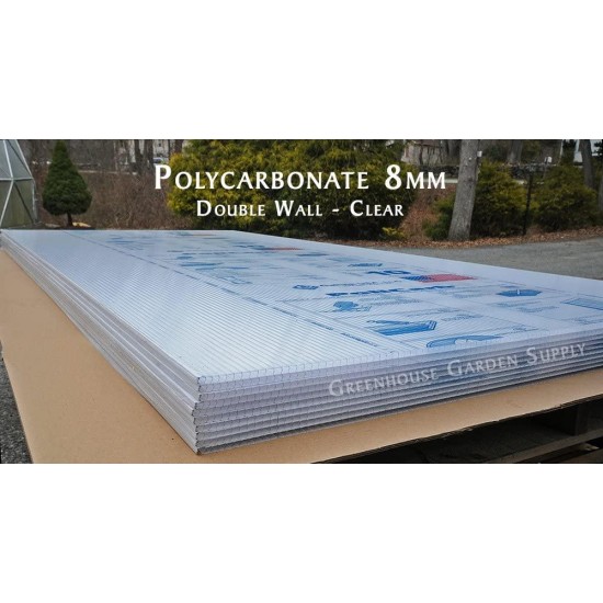 POLICARB Polycarbonate Greenhouse Cover 8mm - Clear 48"" x 96" (Pak of 5)