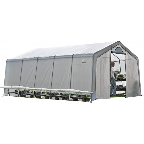 ShelterLogic 12' x 20' x 8' GrowIT Greenhouse Walk-Thru Access Peak Roof Style Outdoor Backyard Garden Heavy Duty Plant Shelter, 12' x 20', Multi