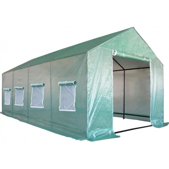 SUNCOO Greenhouse, 20' X10' X 7' Portable Green Houses, Large Walk-in Tunnel Tent, Gardening Accessory for Outdoors with Roll-up Windows, Zippered Door