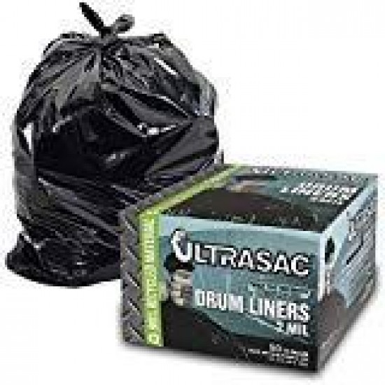 Aluf Plastics Heavy Duty55 Gallon Trash Bags-(Large 50 Pack /w Ties -2MIL Industrial Strength Plastic Drum Liners38'x58'Professional Black Garbage Bags for Construction, Contractors,Leaf,Yard-796695- 3 set