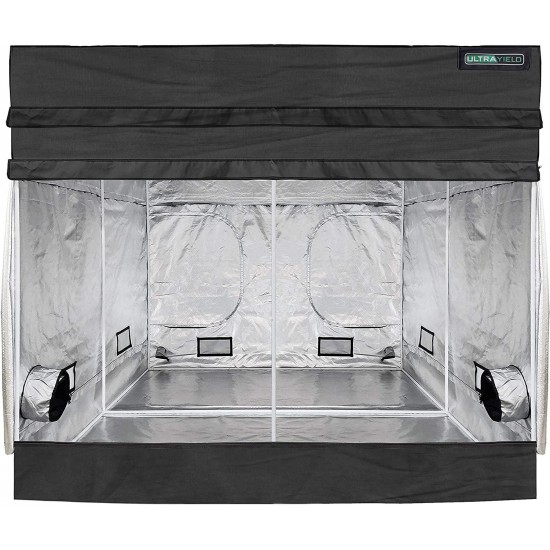 Ultra Yield 120"x120"x84" + 12" Extension Grow Tent - 1680D Mylar Professional Indoor Growing Tents - Use for Hydroponics Growing System - 10x10