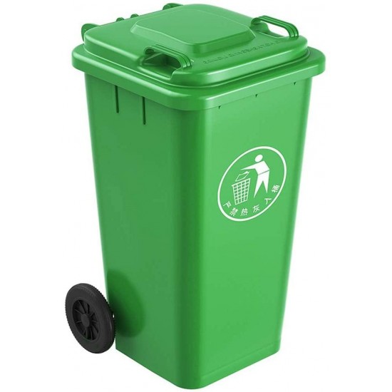 WDDLD Outdoor Trash can, Thick Plastic Recycling bin Large Capacity with Pulleys Load-Bearing Strength for Community Kitchen Waste Classification Storage Bucket Green- 240L