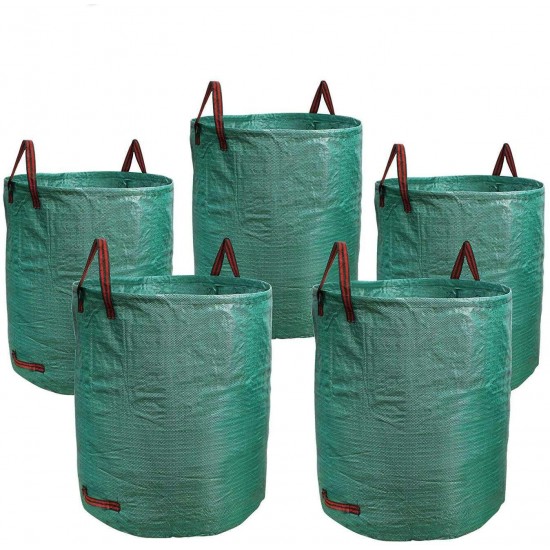 Xigeapg 5-Pack 72 Gallons Garden Bag Heavy Duty Gardening Bags, Lawn Pool Garden Leaf Waste Rubbish Plants Grass Bag